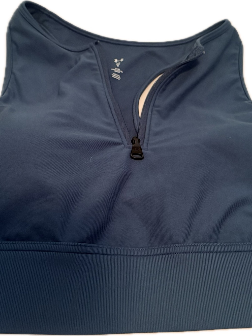 Navy Under Armour  Blue Zip-Front Athletic Crop Top/ bra